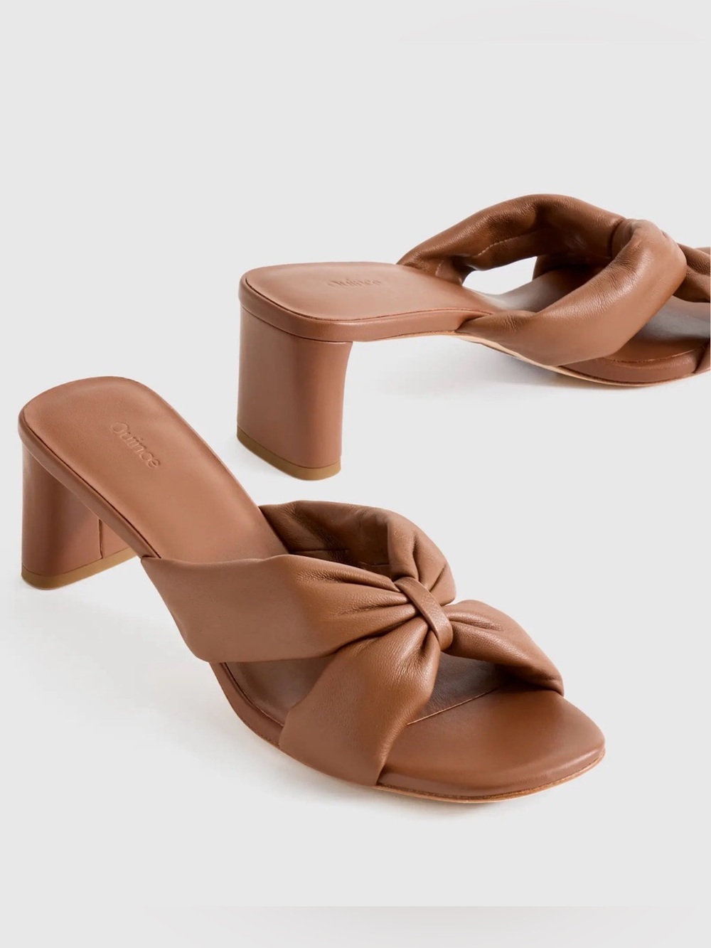 NWT! Quince Italian Leather Twist Mid Heel Mule - Picture 9 of 9